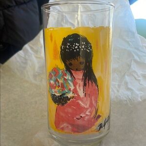 Ted De Grazia Art Glass Tumbler Flower Girl 16oz​